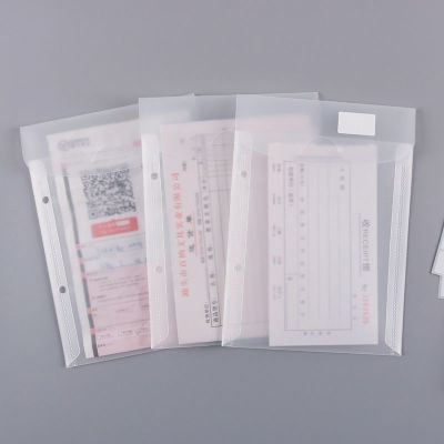 5pcs Transparent A5 Folder File Bag 2 Hole Plastic Document Bag Loose-leaf Paper Storage Binder Inner Page Office School Supply