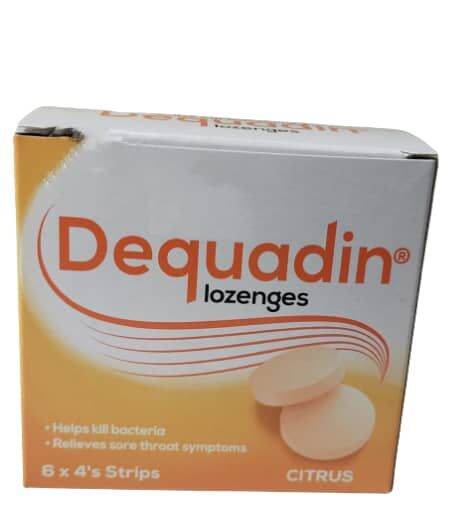 Dequadin Lozenges Sore Throat Relief (Citrus Flavored) (4's X 6strips ...