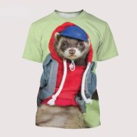 2023 Oversized Harajuku Unisex Casual Cute Animal 3d Printed Round Neck Short Sleeve Loose Xs-5xl Unisex comfortable