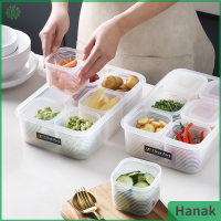 Hanak ภาชนะที่จัดระเบียบตู้เย็นตากผลไม้ผักที่เก็บกระเช้ากล่องพร้อมฝาปิด