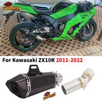 Slip On For Kawasaki Ninja ZX10R ZX 10R 2011- 2022 Motorcycle Exhaust Escape Moto System Modified Carbon Fiber Muffler Mid Pipe