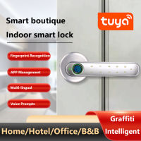 Tuya APP การควบคุมระยะไกลสมาร์ทลายนิ้วมือล็อครหัสผ่าน USB ชาร์จไฟฟ้า Biometrics รหัสจำนวนล็อคประตูปลดล็อคด้วยกุญแจ