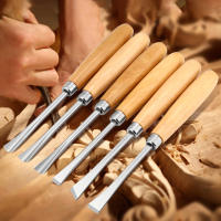 [ประกันคุณภาพ] 6 Carving Tools ชิ้นมืออาชีพไม้แกะสลักมือสิ่วมือสิ่วชุด DIY งานไม้แกะสลักเครื่องมือ