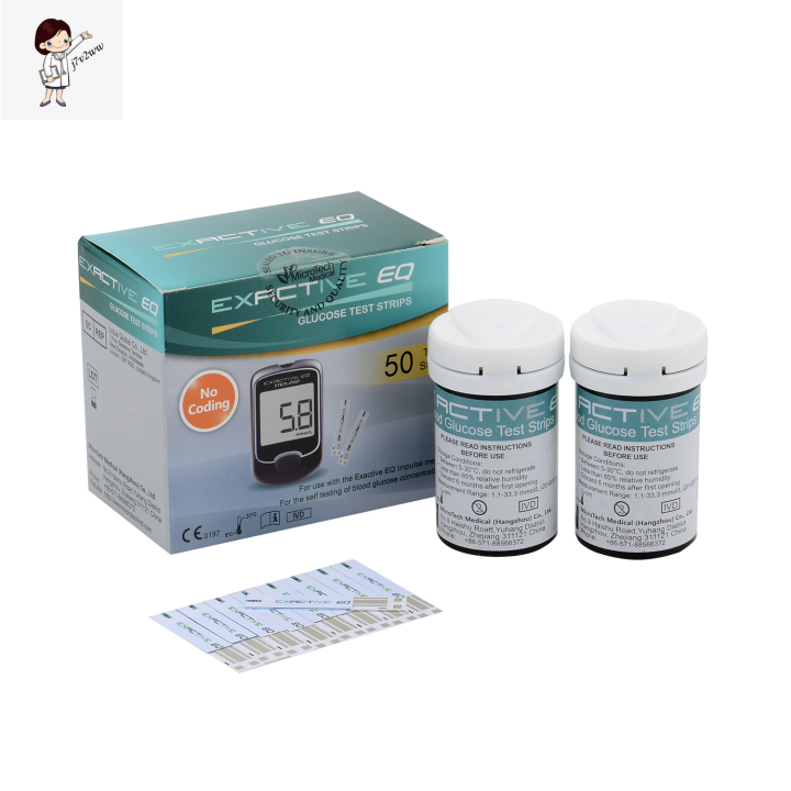EXACTIVE EQ Impulse Blood Glucose 50s Test Strips FREE 50s Lancets