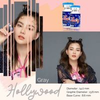 ?ลายขายดี?มีสายตาสั้น ลัคซี่เลนส์ Luxzylens Hollywood Brown Gray ค่าอมน้ำ 42% สูงมาก แถมตลับ ? เลนส์กรองแสง กัน UV เลนส์จะนิ่มพิเศษ