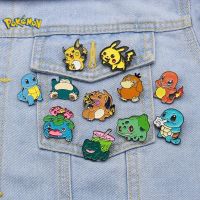 Anime Characters Pokemon Brooch Cute Kawaii Pikachu Psyduck Charizard Clothes Backpack Decoration Model Badges Gifts for Kids