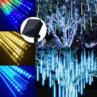 ZZOOI LED Meteor Shower String Lights Garden Lights Wedding Party Holiday Lighting Fairy for Christmas Tree Outdoor Decor Navidad 2022