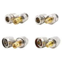 ALLiSHOP 4 kit  SMA to N Adapter RF Connector N Male/Female to SMA jack/plug Wi-Fi Adaptor Connector copper &amp; Gold Plated Electrical Connectors