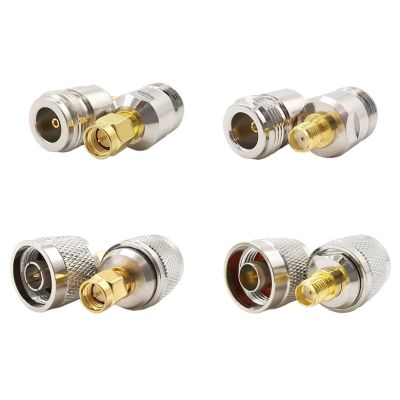 ALLiSHOP 4 kit  SMA to N Adapter RF Connector N Male/Female to SMA jack/plug Wi-Fi Adaptor Connector copper &amp; Gold Plated Electrical Connectors