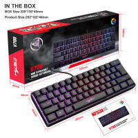 Wired Gaming Keyboard Adjustable RGB Multiple Shortcut 61 Keys Keypad USB Backlight For PC Gamers drop shipping Pink keyboard