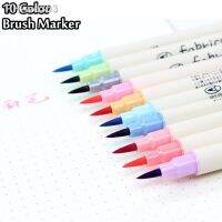 10 Colors Brush Pen Set Fabricolor Marker Pen Soft Tip Colour Brushpen Calligraphy Finecolour Brush Felt Art Markers Stationery