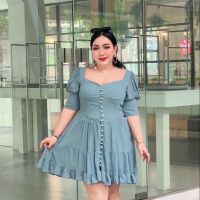 Plus size เดรสสาวอวบ ระบายสวย รุ่นฟาเรนฮาย (D3)