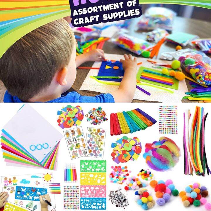 cc-colorful-pipe-cleaners-popsicle-sticks-pompoms-stickers-supplies-children-kids-education