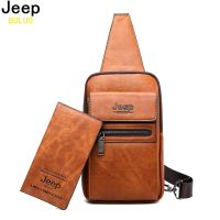 JEEP BULUO กระเป๋าแฟชั่นสะพายข้างสำหรับผู้ชาย,กระเป๋าสะพายไหล่คาดลำตัวหนังไซส์ใหญ่แยกชิ้นส่วนได้คุณภาพสูงสำหรับชายหนุ่ม