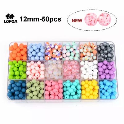 【DT】hot！ LOFCA Silicone Beads 12mm 50pcs/Lot Teething Necklace Round Bead Baby Teether BPA Newborn Nursing