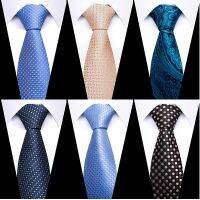 8 cm Tie Men Gravatas Classic Many Color Newest design Silk Necktie Shirt Accessories Striped Sky Blue Mans Office