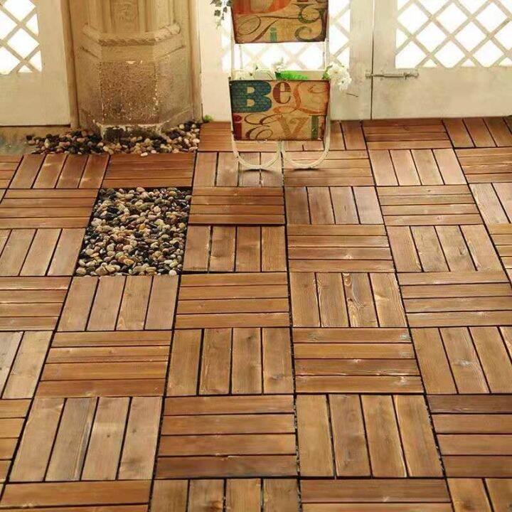 Interlocking Flooring Deck Tiles Wood Indoor Outdoor Garden Wood Floor