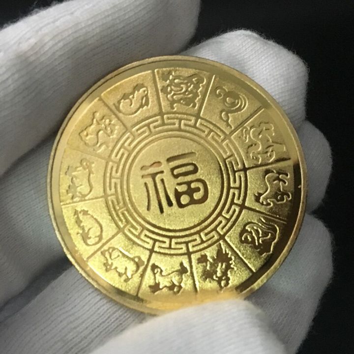 เหรียญที่ระลึกหมูปี2019ทันสมัยเหรียญจักรราศีของจีนของขวัญปีใหม่