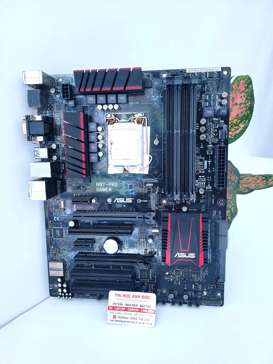 Bo mạch chủ Asus H97-PRO GAMER Socket 1150 support intel thế hệ thứ 4 thứ 5  core i3 i5 i7 DDR3 32GB có HDMI DVI 