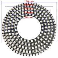 WS2812B DIY RGB แหวน LED รอบโมดูล SK6812 5050ไดรเวอร์แบบรวมสีดำ PCB DC5V สีเต็มรูปแบบแหวน LED