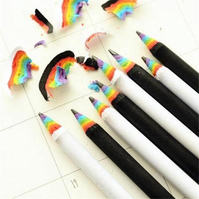 2 ชิ้น/เซ็ตเครื่องเขียน Rainbow 2B ดินสอสีดำและสีขาวนักเรียนดินสอสำหรับเขียน