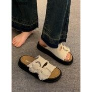 Giày Sandal Đế Dày Quai Đính Tua Rua Thời Trang Mùa Hè Cho Nữ