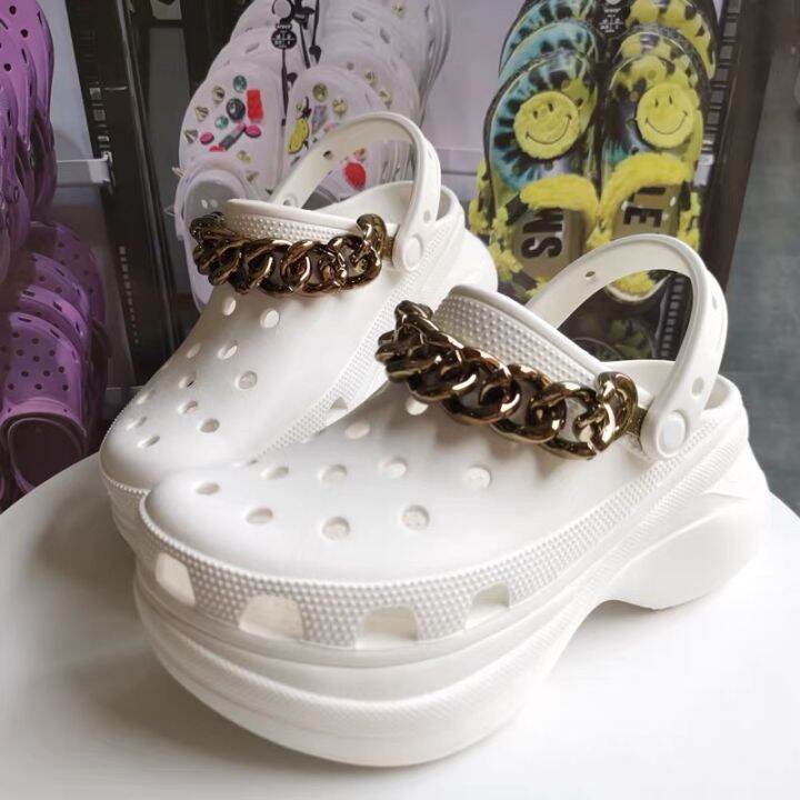 2021 New Trendy Crocs Bae clog chain design platform high-heeled ...