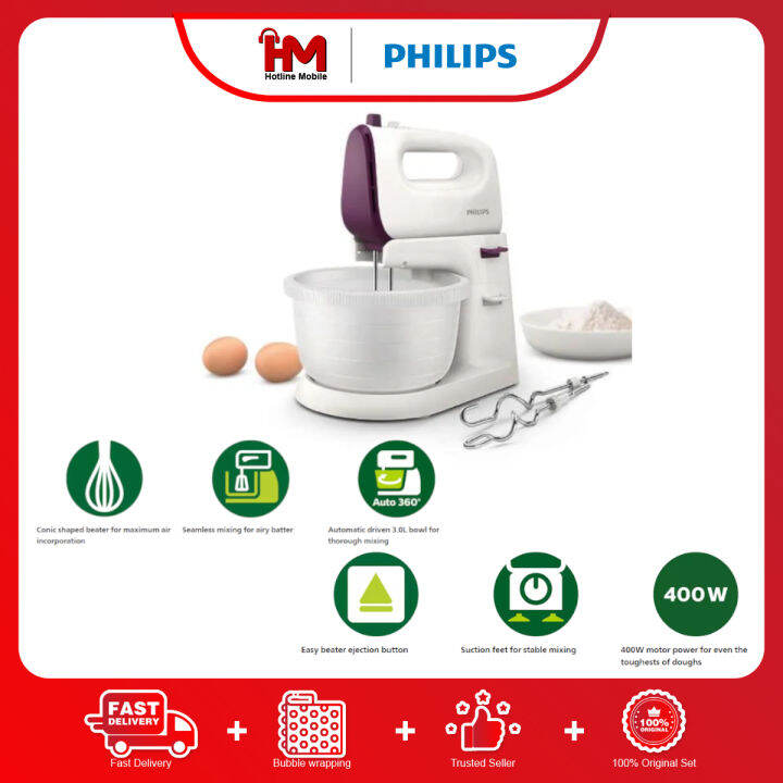 Philips HR3745 Viva Collection Stand Mixer with Bowl (HR3745/11) Lazada