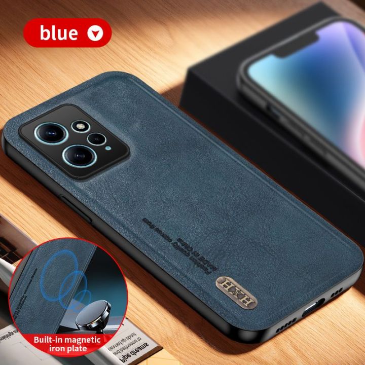 เคส-xiaomi-สำหรับ-redmi-note-12-12s-pro-plus-5g-4g-note12เทอร์โบ2023ฝาหลังเคสกันกระแทกมือถือสีทึบง่ายๆป้องกันการตกกระแทกที่ยึดในรถรองรับเคสหนังหรูหรา-tpu-แบบนิ่ม