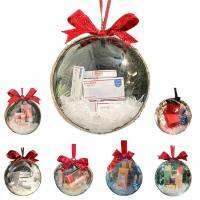 Christmas Ornaments Balls Fillable Clear DIY Christmas Balls 3.5Inch Fillable Christmas Tree Ball With Mini Express Box And Bow Knot For Christmas Tree apposite