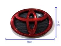 แผ่นป้าย Logo หน้ากระจัง Toyota Revo - fortuner 2015-2022 สีแดงแก้ว ขนาด 19 cm x 13 cm**** จบในร้านเดียว**จัดส่งไว