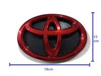 แผ่นป้าย Logo หน้ากระจัง Toyota Revo - fortuner 2015-2022 สีแดงแก้ว ขนาด 19 cm x 13 cm******* ร้านค้าแนะนำ** สิ้นค้าดี**