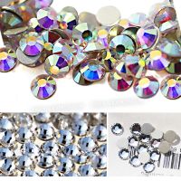 Gold back Clear AB ss16 ss20 Non hot fix Rhinestones flat back crystals glass stone strass glitters for 3d nail garment wedding