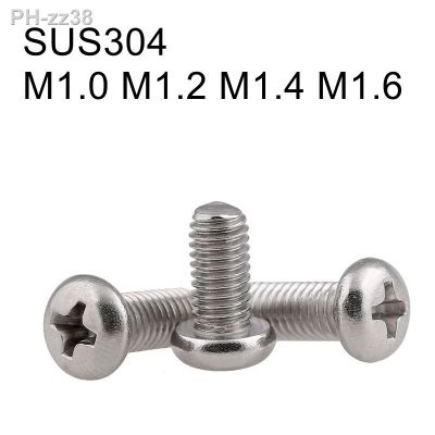 Stainless steel SUS304 Round Head Phillips Machine Screws M1.0 M1.2 M1.4 M1.6