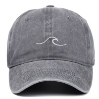 Washed Wave Dad Hat for Women Cotton Embroidery Wavy Line Baseball Cap Men Hip Hop Cap Snapback Hat Sea Sports Cap