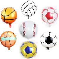 18 inch round toy balloon football basketball volleyball baseball aluminum film balloon ball game atmosphere layout balloon