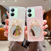 เคสVivo Y27 5g Y36 5g 4g พร้อมด้วยพลัมกระจกเงาโต๊ะเครื่องแป้งสวยงามเจลลี่ใสแข็งเคสโทรศัพท์ Vivo Y27 5gเคสสุดหรู