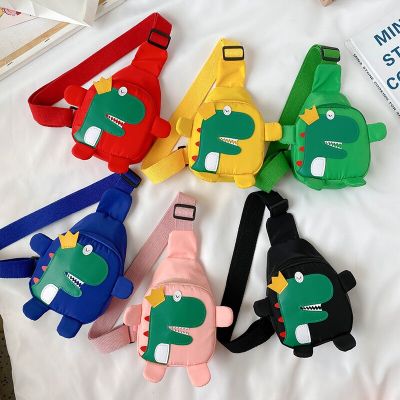 Cartoon Dinosaur Print Baby Fanny Pack Outdoor Cute Children Waist Bag For Girls Boys Adjustable Kid Coin Purse Travel Chest Bag