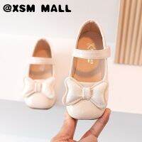 XSM MALL รองเท้าโบว์เด็กผู้หญิงลายหวานๆสไตล์เกาหลี,รองเท้าส้นแบนติดตีนตุ๊กแกสวมใส่สบายรองเท้าเด็กอายุ1-12ปี T22N02CC-43