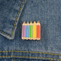 【YF】 Colored Pencils Pin Enamel Pins Badge Cartoon tools Brooch Jewelry for Kid Children