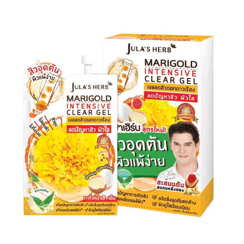 6-ซอง-julas-herb-marigold-acne-gel-8g-จุฬาเฮิร์บ-แมริโกลด์-แอคเน่-เจลแต้มสิว-ดอกดาวเรือง