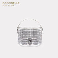 COCCINELLE MIGNON CROCO Handbag  550201 SILVER กระเป๋าสะพายผู้หญิง