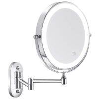 ✌✙┇ Wall Mounted Vanity Bathroom Bath Makeup Mirror With LED Swivel Folding Lighted 1X/5X Magnification Cosmetic Mirror