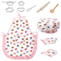 ✱ Toy Cake Apron Role Play Kitchen Cooking Baking Girls Toy Cooker Play Set Children Kids Cooking Kitchenware Bake Set Hat Apron