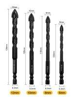 6-12mm เจาะบิตมัลติฟังก์ชั่แก้วสามเหลี่ยมเพชรเจาะชุดกระเบื้องเซรามิกอิฐคอนกรีตไม้เจาะรูเจาะโลหะเจาะ