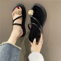 【July】 Super hot set toe sandals and slippers womens outerwear 2023 new summer Korean style all-match flat holiday casual beach shoes