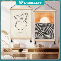 Livable.Life ผ้าแขวนผนัง ​สไตล์นอร์ดิก ภาพวาดผ้าใบ ภาพติดผนัง แต่งห้อง ตกแต่งห้องนอน