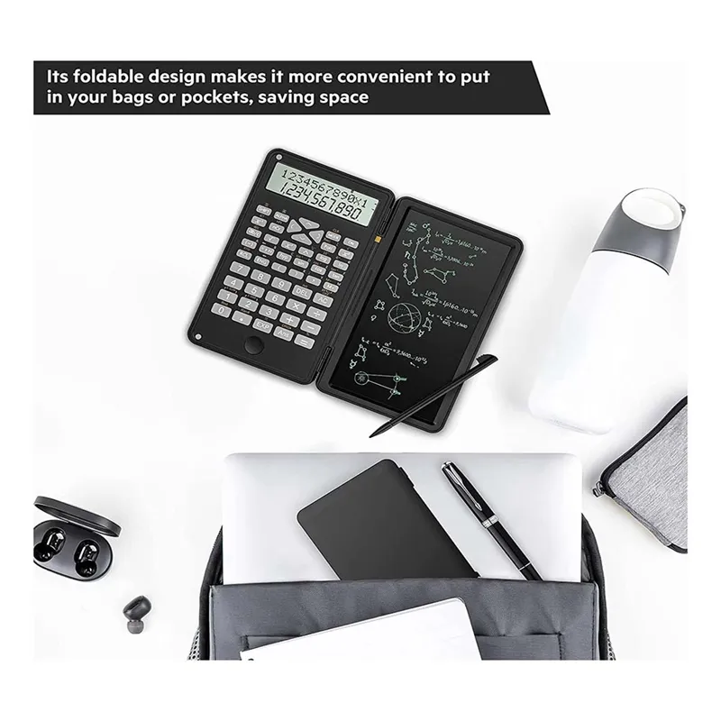 Calculator, Scientific Calculators 12-Digit Calculator Writing Tablet,  Foldable Financial Calculator,for School Office