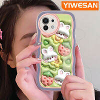 YIWESAN เคสสำหรับ Xiaomi 11 Lite 5G NE 11 Pro ลายการ์ตูนกระต่ายสตรอเบอร์รี่3D เคสมือถือกันกระแทกแบบใสนิ่มเคสโปร่งใสลายกล้องถ่ายรูปที่สร้างสรรค์ซิลิกาเจลฝาครอบป้องกัน