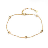 Fashion Stainless Steel Anklet Simple Gold On Foot Ankle Bracelets For Women Men Leg Chain Jewelry Gift 23.5cm - 22cm Long 1 PC